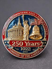 US Independence Day 250th Anniversary Commemorative Coin Replica Set, Independence Day Theme Party Favors - Multicolor - View 13