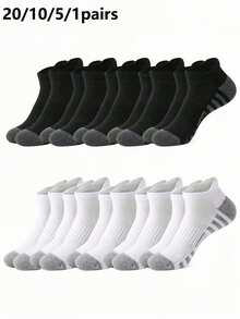 5/10/20 Pairs Simple Neutral Short Socks, Comfortable Casual Multi-Functional Couple Socks, Suitable For All Seasons, 20/1 Pair Optional - Multicolor - View 9