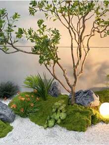 1pc 100g Artificial Moss, Suitable For Various Occasions, Home Decor Faux Moss, Micro Landscape Arrangement Decoration, Lawn Bonsai Potted Plant Ground Cover Landscape - Green - View 9