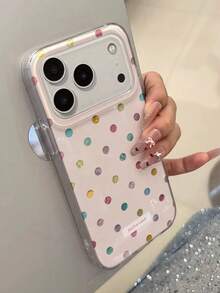 極簡波點薄荷綠軟手機殼，適用於 iPhone 17 16 15 14 13 Pro Max，夏季風格防震輕量手機殼，粉色手機殼 - 西瓜粉 - 查看 2