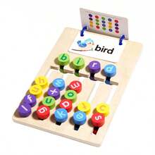 Wooden Letter Sliding Spelling Toy With Flashcards, High-Frequency Word Matching Game, Color-Coded Letter Blocks High-Frequency Word Learning Puzzle, Fine Motor Skills Educational Reading Toy For 3-6 Years Old Children, Gift For Boys And Girls - Letter Moving Puzzle - View 7