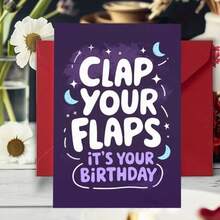 1pc Birthday Card, "Flap Your Wings" Humorous Birthday Card, Suitable For Birthday Celebration Party Gift, Thickened And Enlarged Envelope And Card - Multicolor - View 1