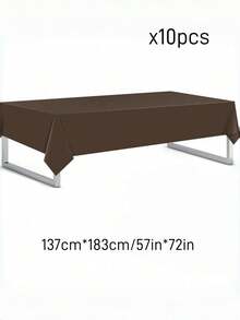 5/10pcs Coffee Brown Disposable Plastic Decorative Tablecloths, Suitable For Birthday Parties, Weddings, Holidays, Party Room Decoration And Props - Multicolor - View 7