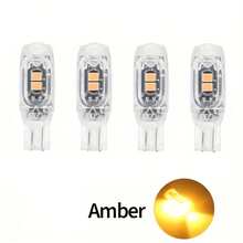 4入組 T10 LED W5W 超亮 350LM 塑膠保護 SMD 燈，適用汽車內飾閱讀燈、車門燈與牌照燈照明，DC12V 白色通用款 - 2835 - 查看 10