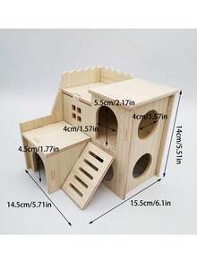 Double-Layer Hamster Hideout - Self-Assembly Required, With Climbing Ladder And Multi-Chamber Partitioned Small Pet House, Universal Cage For Hamsters, Hamster Cage Interior Decor, Daily Climbing And Exercise - one-size - View 2
