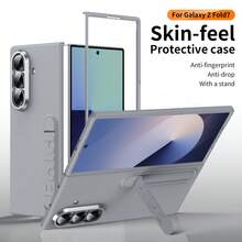 Funda para teléfono Galaxy ZFold3/Fold4/Fold5/Fold6/Fold7/Fold8/Fold8Ultra/W26 con diseño de marco de protección de lente, versátil y de moda, funda para teléfono con soporte, funda para teléfono de unicolor - Multicolor - Ver 31