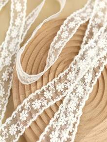 White Lace Ribbon With Bow/Webbing For Bouquet Wrapping/DIY Craft Material/Apparel - Set - View 7