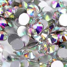 ICIQ Ss3-Ss50 Crystal AB Flat Back Non-Hotfix Nail Rhinestones 3D Glass Glue-On Crystal AB Stones DIY Decoration - SS34 288Pcs - View 8