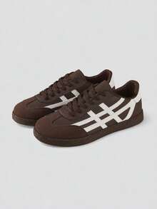 TCVC Women's Spring/Autumn 2026 New Thin Casual Flat Soft Sole Colorblock Sneakers - Brown - View 7
