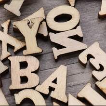 Vintage Color Wooden English Letters, Natural Wooden Uppercase Letters, Handmade DIY Crafts, Used For Handmade Accessories, Handmade Projects, Art Creation, Home Decor, Christmas Decoration, Party Decoration, Holiday Gifts, Gift Making, Photo Frame Decoration - Natural Wood Letter Style - View 4