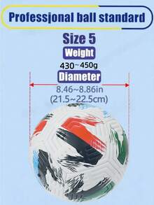 1pc Size 5 Standard Soccer Ball, Indoor/Outdoor Universal, Competition Training Ball, Gift Inflatable PU Leather Multi-Color Team Sports Football (Football Not Inflated) - Multicolor - View 7