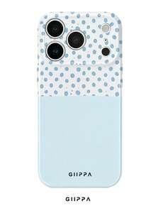 GIIPPA 1pc Spotted And Pure Light Blue Block Pattern Design, Phone 17 Pro Max Phone Case, Compatible With Phone 16 Pro Max, 15 Pro Max, 14 Pro Max, Korean Style High-End Fashion Fun Phone Case, Compatible With 11/12/13/14/15/16 Pro Max Plus, Elegant Design Suitable For Men And Women, Perfect Gift For Girlfriend On Christmas, Valentine's Day, Easter, Wedding Season And Birthday! - Baby Blue - View 1