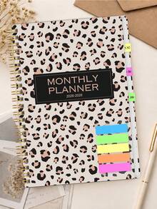 Planejador Mensal 2026-2028 para Mulheres, 1 Peça Caderno Planejador Mensal e Semanal com Estampa de Leopardo com Grandes Espaços para Escrita para Trabalho, Casa, Compromissos, Eventos e Agendas Diárias Ocupadas, Acessórios de Mesa de Escritório, Presentes de Halloween - 1 Set - Visão 2
