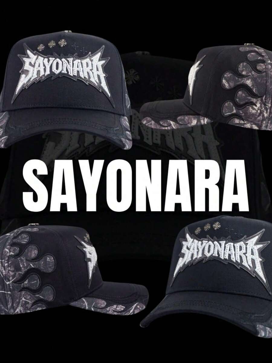 Gorra "GOODBYE" con Bordado, Estilo Hip Hop Streetwear Americano, Gorra de Béisbol Tipo Dad Hat Unisex Ajustable - negro - Ver 1