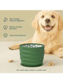 Dog Silicone Slow Feeder Licking Bowl, Dog Bowl, Pet Supplies, Bottom With Suction Cup Anti-Slip Dog Feeding, Prevents Bloating, Prevents Choking, Healthy Design Dog Bowl, Suitable For Small And Medium Dog Breeds - High Capacity - View 3