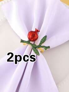 2/4/6 buah Cincin Serbet Motif Delima, Cocok untuk Dekorasi Meja Pesta Pernikahan, Pesta Liburan, Hari Valentine, Hari Thanksgiving, dan Hari Ibu. - MultiWarna - View 11