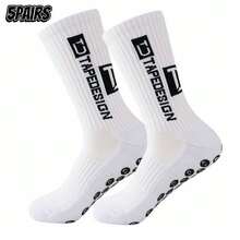 Plus Size Men's Contrast Color Letter Anti-Slip Silicone Breathable Football Socks Professional Training Match Sports Mid-Calf Socks - Multicolor - View 5