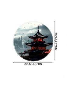 Japanese Style Full Moon Desk Mat, Black & Red Mouse Pad, Gaming Mouse Pad, Extended Keyboard Pad, Laptop Mouse & Keyboard Pad, Suitable For Desktop Decoration - View 17