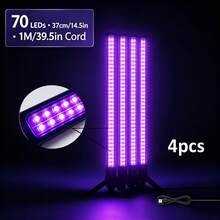 AIICRGB 6pcs 70LED 37cm Portable UV Blacklight Bar 395nm High Power Flashlight Torch For Pet Urine Stain Detector, Scorpion Finder, Neon Glow Body Paint, Stage Lighting, Black Light Poster, Halloween Christmas Decoration - Black - View 12
