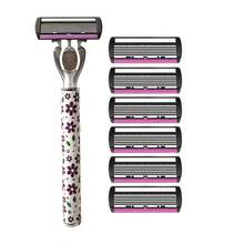 Women's 6-Layer Razor With 12 Replacement Blades, Washable Shaving Tool For Intimate Areas, Armpits, Legs, Body Grooming, Men's Shaving Razor, Beard Trimmer, Daily Hair Grooming, Premium Travel Choice - 1 Knife Holder + 6 Blades - View 10