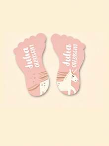 Custom Shoe Labels With Cute Giraffe Design, Personalized Text. 2/12/24/48Pcs Available, Ideal For Marking Children's Shoes For School Use. - Multicolor - View 14