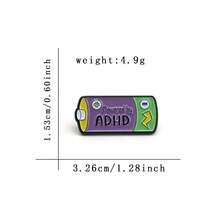 1Pc Cartoon Colorful Battery Enamel Brooch Funny Mental Health Lapel Pin Badge For Men Boys Backpack Jacket Decorative Jewelry Gift - Multicolor - View 6