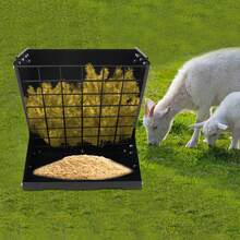 YUNRUX Large Hay Feeder For Sheep And Goats, Hay Feeder, 2-In-1 Hay & Grain Feeder - A - View 10