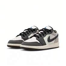 Nike Sepatu Skate Olahraga Sol Datar Ringan 1 LOW untuk Anak-Anak Besar - Putih Abu-abu - View 4