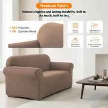 MRustc Fundas para Sillones de Sala para 1/2/3 Plazas,Cubre Sillón Elástico para Todo el Año,Cobertura Completa,Tela Suave,Repelente al Agua,Antideslizante,Renueva y Protege tus Muebles,Envío Local-Capuchino - Capuchino - Ver 5