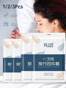 1/2/3Pcs Hotel Disposable Bed Sheets Travel Bed Sheets, Disposable Bedding, Soft Breathable Bed Cover, Bed Sheets, Pillowcases, Towel Set, Suitable For Travel Hotel - Multicolor - View 11