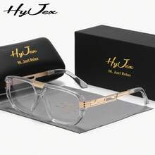 HyJex Unisex Urban Style Full Frame Plaon Glasses Casual Style Geometric Frame Plaon Glasses - Multicolor - View 1