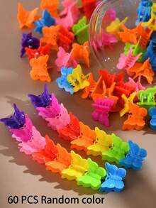 15/30/60pcs Cute Mini Colorful Butterfly Hair Clips, Suitable For Girls, Mother's Day Gift - Multicolor - View 6