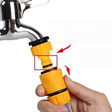 Sambungan Pipa Air Standar Eropa 1/2 inci, Bahan Baru ABS, Nipple Penghenti Air 4 Titik, Set 3-in-1 Konektor Cepat untuk Pistol Air - A - View 3