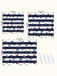 1PC Outdoor Sunshade Canopy With Colorful Checkered Pattern, Outdoor Patio Cover Can Block The Sunlight, Suitable For For Camping Beach Poolside Backyard Gardens Decoration, 2D Flat Printed Pattern, Come With Four Ropes And Nails, No Support Rod - Navy Blue - View 5