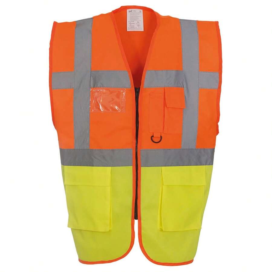 Yoko Unisex Adult Executive Hi-Vis Waistcoat - Orange/Yellow - View 1