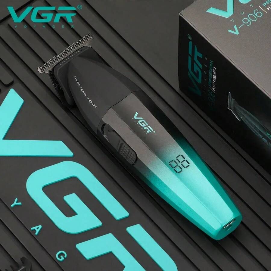 VGR 專業理髮器 可充電式剪髮器 鬍鬚修剪器 9000 RPM 理髮剪髮機 男士電動私密處修剪器、身體毛髮修剪器，男女通用，私密修剪刮鬍機，快速充電超長待機 V-906 - 彩色 - 查看 1