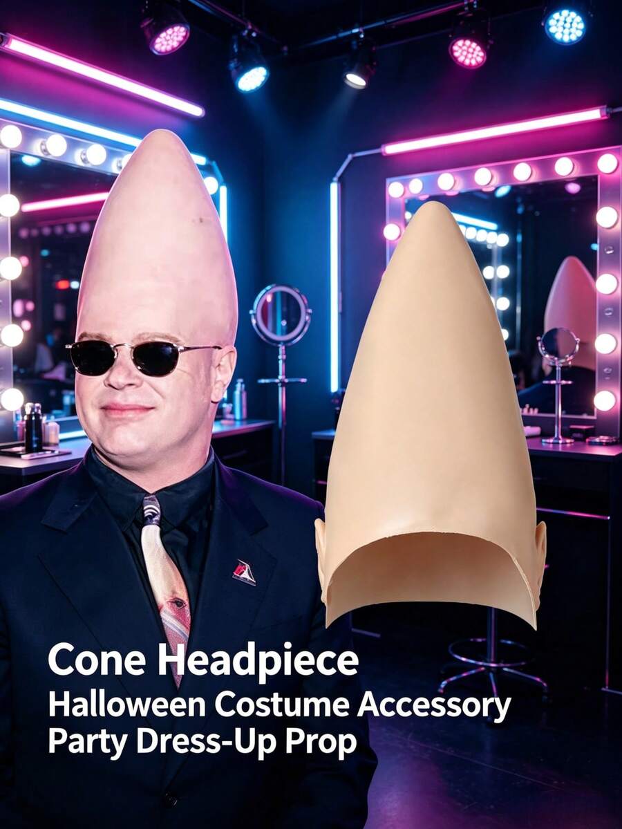 Luxury Elastic Latex Cone Headpiece, Realistic Skin-Tone Alien Cone Bald Cap, Movie Cosplay Costume Prop, Suitable For Halloween And Theme Parties - View 1
