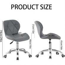 JMYXF Office Chair Swivel Desk Chair Height Adjustable Ergonomic Computer Chair Home Office Chair With Soft Padded  Base 360° Rotation - Grey - View 3