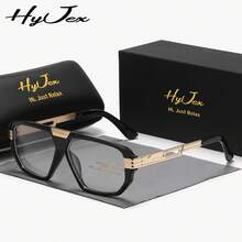 HyJex Unisex Urban Style Full Frame Plaon Glasses Casual Style Geometric Frame Plaon Glasses - Multicolor - View 6