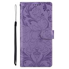 Leather Floral Elements Flip Phone Cases Floral Print PU Leather Wallet Phone Case, Bifold Edge Design With Card Slots And Strap, Comprehensive Protection For Various Smartphone Models, International Version, Not The Domestic Version Spring - Purple - View 7