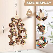1pc Bird Supplies Pet Supplies Bird Cage Hanging Decor Bird Toy Accessories Bird Training Supplies Colorful Woven Bark Parrot Chewing Hanging String For Medium To Large Parrots African Grey Macaws (Random Color) - A+B - View 11