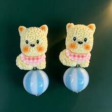 1 Pasang Anting-Anting Bola Alpaca yang Dipersonalisasi, Serbaguna, dan Manis, Cocok untuk Anak Perempuan, untuk Perjalanan Sehari-hari, Pesta, Kencan, dan Acara Kumpul-kumpul. - MultiWarna - View 8