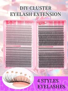 720PCS/1440PCS Fairy Lash Clusters, High Capacity 0.35–0.63inch Mixed Length Faux Mink Eyelashes, Natural Long Wispy Fluffy Lash Clusters, Lightweight Reusable DIY False Eyelashes,For Wedding, Birthday, Graduate, Daily Makeup, Party, Travel - D - View 5