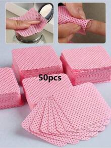 Lint-Free Nail Wipes, Nail Polish Remover Pads, Eyelash Extension Wipes, Soft Non-Woven Acetone Nail Polish Remover Pads, Nail Wipes For Nail Prep And Gel Nail Polish Removal, Lint-Free Nail Gel Wipes, Eyelash Extension Wipes - Pink - View 7