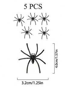 1 pieza Decoración de marco de puerta y ventana con telaraña y araña de Halloween, adorno colgante de acrílico con arañas falsas, cadenas y anillos, decoraciones perfectas de Halloween para la parte superior de puertas y ventanas - multicolor - Ver 10