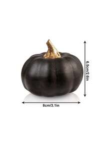 4 Stück schwarze künstliche Kürbisse, geeignet für Halloween, Zuhause, Schreibtisch, Party, Thanksgiving und Erntedekoration, anwendbar für Innen- und Schlafzimmerszenen, schwarze Schaumstoff-Kürbisse - Übersicht 8
