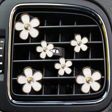 6pcs Alloy Daisy Car Air Vent Fragrance Clip Car Air Conditioner Decor - A - View 5