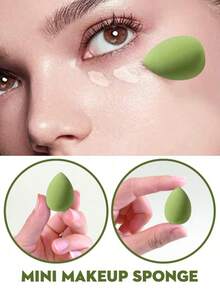 10 piezas/1 pieza Juego de esponjas de maquillaje, borla de polvo de terciopelo, esponja de corrector, borla de maquillaje, esponja de maquillaje, herramientas de maquillaje, esponjas de belleza mixtas para una aplicación perfecta de líquidos, cremas y bases, esponjas de maquillaje multicolor, base de maquillaje sin látex de uso dual seco/húmedo para rostro y corrector, borla de polvo triangular de terciopelo, esponja de belleza, esponja de maquillaje, borla de maquillaje - verde - Ver 4