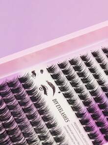 Ayrmilla 144 Clusters Lashes 9-16mm Individual Strip Lashes Easy To Apply, Beginner Friendly Quick Application No Skill Needed Faux Mink Lashes - C - View 2