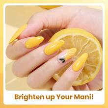 Beetles 6 Colors Lemon Whisper Yellow Gel Nail Polish Set, Butter Pastel Light Bright Yellow Gel Polish Kit, Soak Off UV LED Nail Art Manicure - 6 Colors Lemon Whisper Yellow - 查看 5